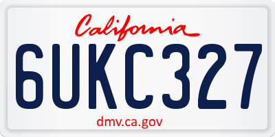 CA license plate 6UKC327