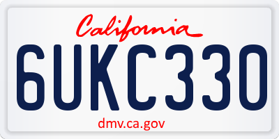 CA license plate 6UKC330