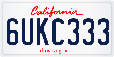 CA license plate 6UKC333