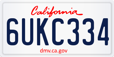 CA license plate 6UKC334