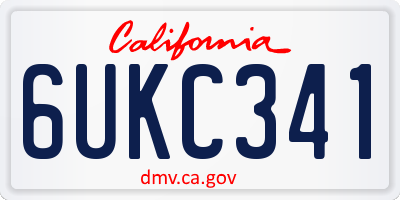 CA license plate 6UKC341
