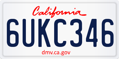 CA license plate 6UKC346