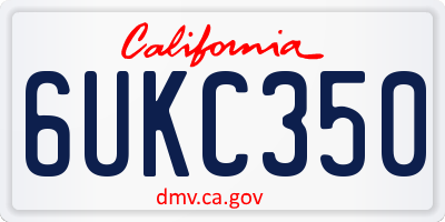 CA license plate 6UKC350
