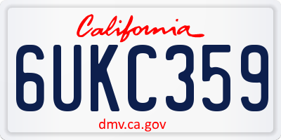 CA license plate 6UKC359