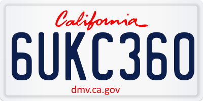 CA license plate 6UKC360