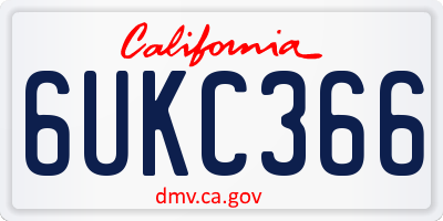 CA license plate 6UKC366