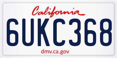 CA license plate 6UKC368
