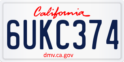 CA license plate 6UKC374