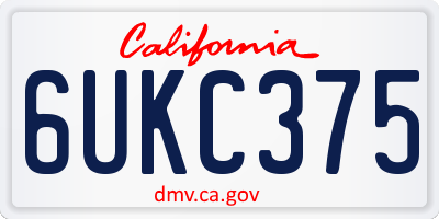 CA license plate 6UKC375