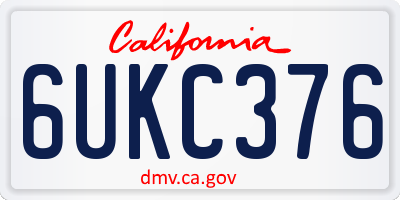 CA license plate 6UKC376