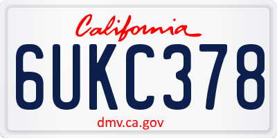 CA license plate 6UKC378