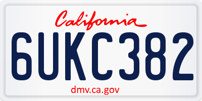 CA license plate 6UKC382