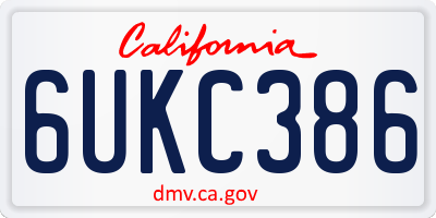 CA license plate 6UKC386