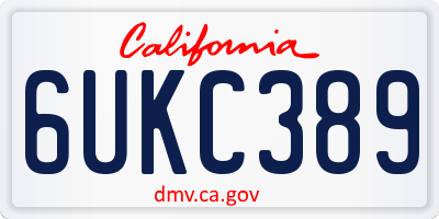 CA license plate 6UKC389