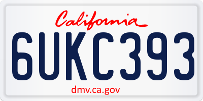 CA license plate 6UKC393