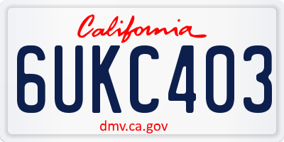 CA license plate 6UKC403