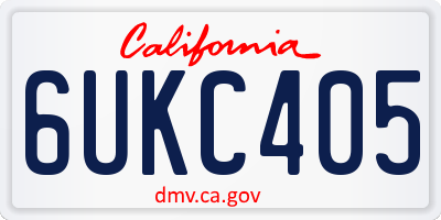 CA license plate 6UKC405