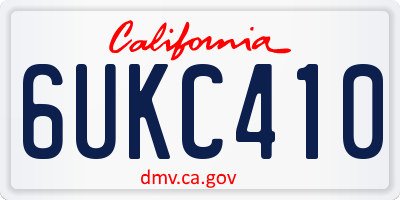 CA license plate 6UKC410