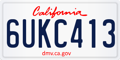CA license plate 6UKC413