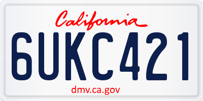 CA license plate 6UKC421