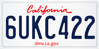 CA license plate 6UKC422