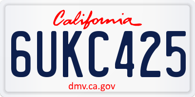 CA license plate 6UKC425