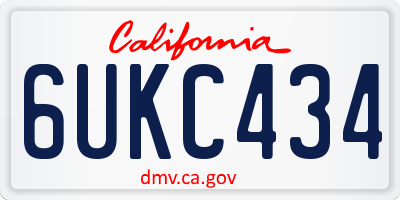 CA license plate 6UKC434