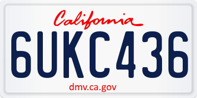 CA license plate 6UKC436