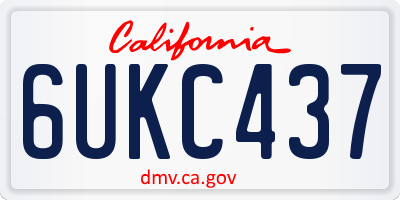 CA license plate 6UKC437