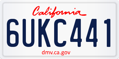 CA license plate 6UKC441