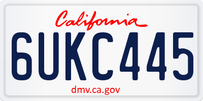 CA license plate 6UKC445