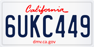 CA license plate 6UKC449