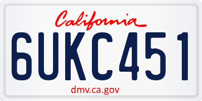 CA license plate 6UKC451