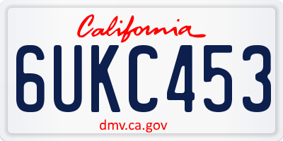 CA license plate 6UKC453
