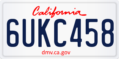 CA license plate 6UKC458