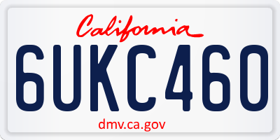 CA license plate 6UKC460