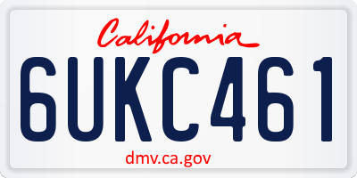 CA license plate 6UKC461