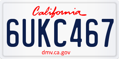 CA license plate 6UKC467