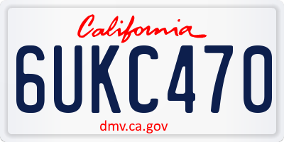 CA license plate 6UKC470