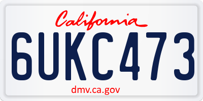 CA license plate 6UKC473