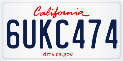 CA license plate 6UKC474