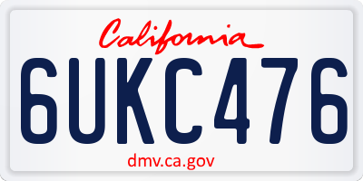 CA license plate 6UKC476