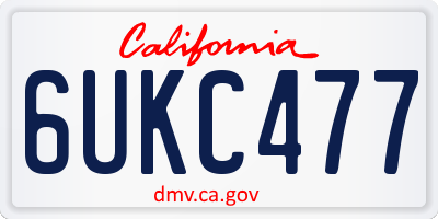 CA license plate 6UKC477