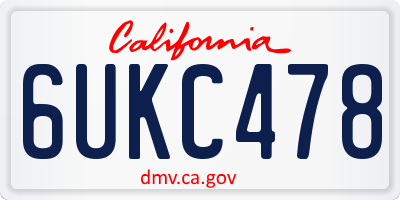 CA license plate 6UKC478