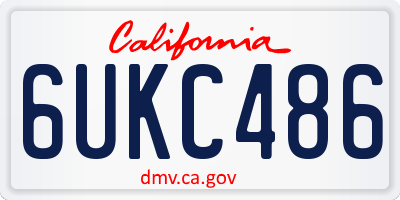 CA license plate 6UKC486