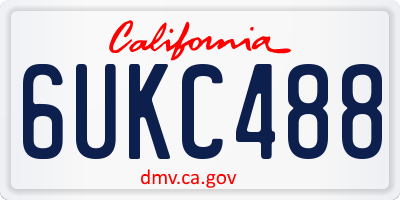 CA license plate 6UKC488