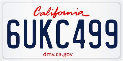 CA license plate 6UKC499