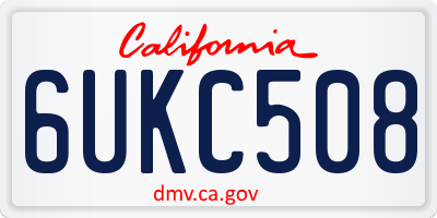 CA license plate 6UKC508