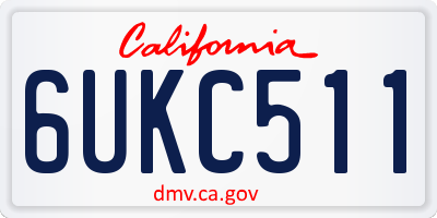 CA license plate 6UKC511