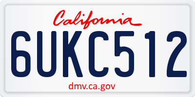 CA license plate 6UKC512